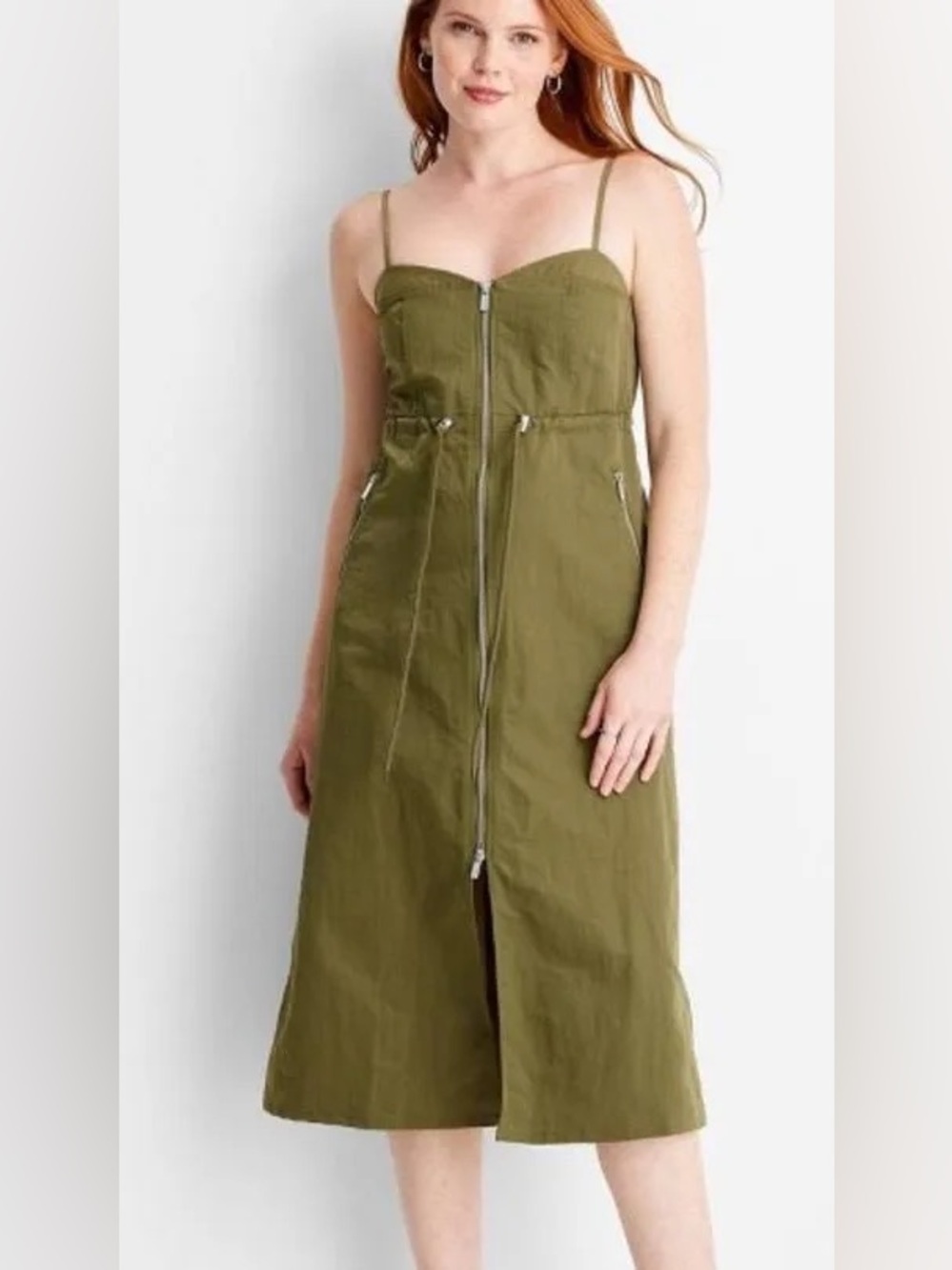 Future Collective Women's Nylon Zip-Front Midi Dress